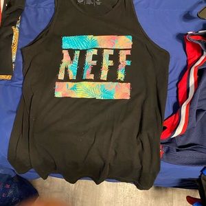 Multi color black base tank top